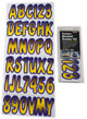 Kawasaki Boat Lettering Yellow/Purple 3  Registration Kit by Hardline Products